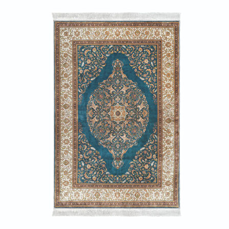 Alanur Star Kaymaz Pamuk Tabanlı Saçaklı Dijital Halı