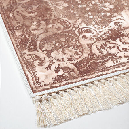 Alanur Yıldız Kaymaz Deri Tabanlı Saçaklı Dijital Halı