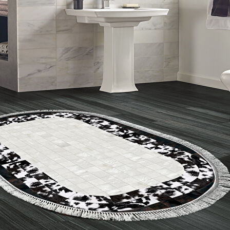 Eko Trend Djt Banyo Paspası Yıkanabilir Kaymaz Taban 1495 Oval Modern