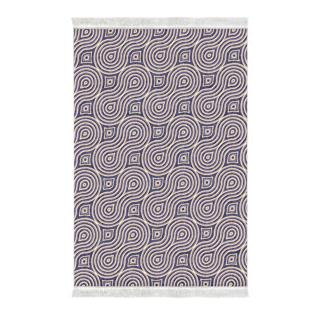 Alanur Yıldız Kaymaz Deri Tabanlı Saçaklı Dijital Halı