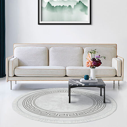 Alanur Star Pamuk Tabanlı Saçaklı Dijital Halı