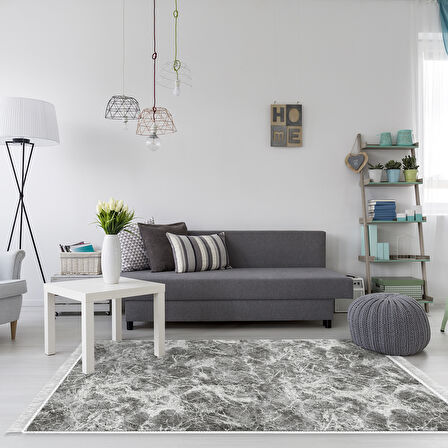 Alanur Star Pamuk Tabanlı Saçaklı Dijital Halı