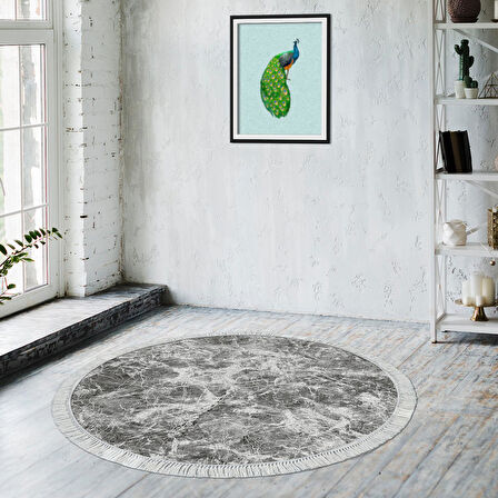 Alanur Star Pamuk Tabanlı Saçaklı Dijital Halı