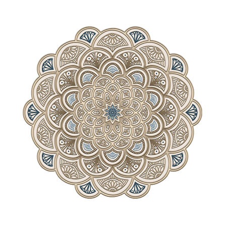 Bonni Lazer Kesim Kaymaz Taban Dijital Baskı Yuvarlak Halı St600156Kr