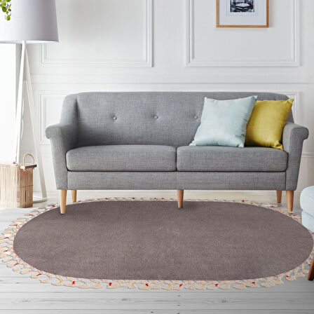 Rex Puffy Pelüş Hali Oval Halı