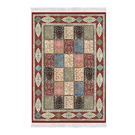 Alanur Star Pamuk Tabanlı Saçaklı Dijital Halı Multi