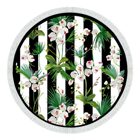 Alanur Trend Keçe Tabanlı Saçaklı Yuvarlak Mutfak Halı Mu692