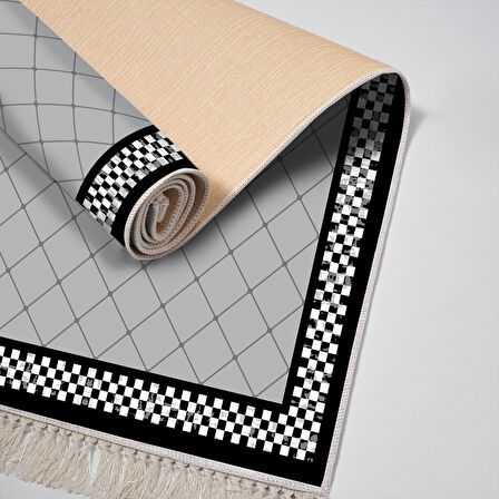 Alanur Yıldız Kaymaz Deri Tabanlı Saçaklı Dijital Halı