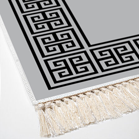 Alanur Yıldız Kaymaz Deri Tabanlı Saçaklı Dijital Halı