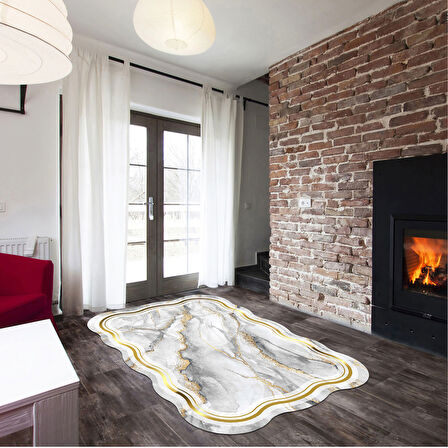 Çiğdem Lazer Kesim Kaymaz Taban Dijital Baskı Halı St600184Bj