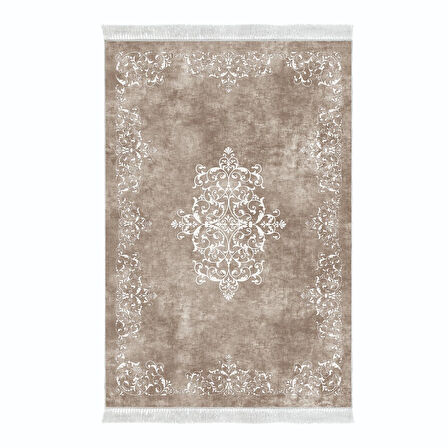 Alanur Yıldız Kaymaz Deri Tabanlı Saçaklı Dijital Halı