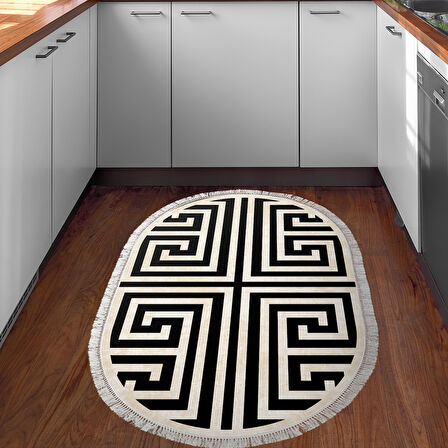 Eko Trend Djt Banyo Paspası Yıkanabilir Kaymaz Taban 658M Oval Modern