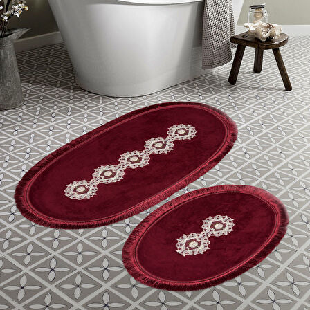 Eyfel Saçaklı Banyo Takımı 2 Pcs