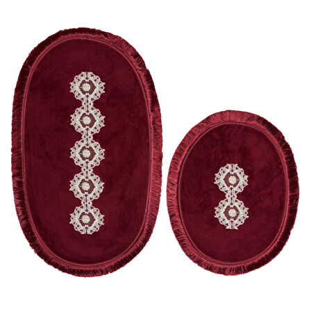 Eyfel Saçaklı Banyo Takımı 2 Pcs
