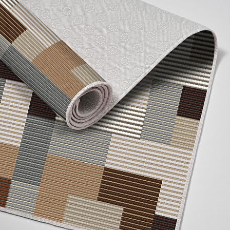 Alanur Trend Keçe Tabanlı Mutfak Halı Mu113