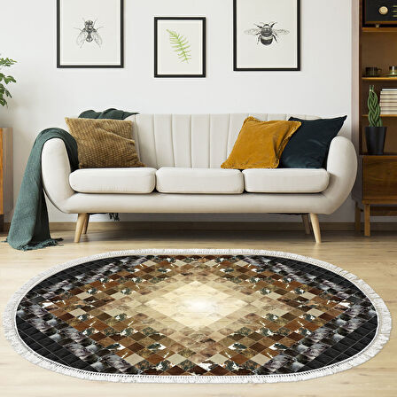 Eko Trend Djt Halı Yıkanabilir Kaymaz Taban 759 Oval Patchwork