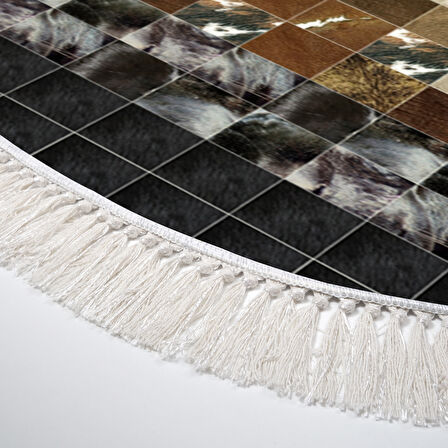 Eko Trend Djt Halı Yıkanabilir Kaymaz Taban 759 Oval Patchwork