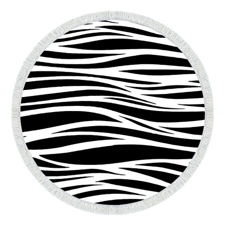 Alanur Star Kaymaz Pamuk Tabanlı Saçaklı Dijital Halı Yuvarlak