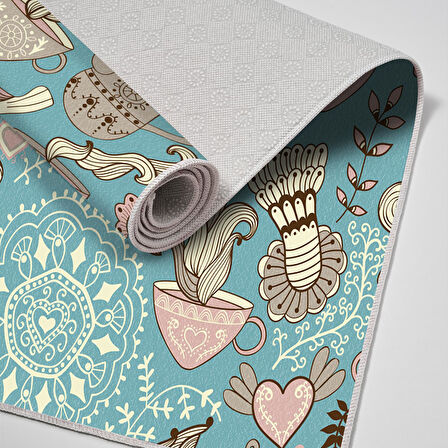 Alanur Trend Keçe Tabanlı Mutfak Halı Mu186