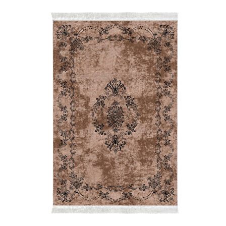 Alanur Trend Kaymaz Dod Tabanlı Saçaklı Dijital Halı