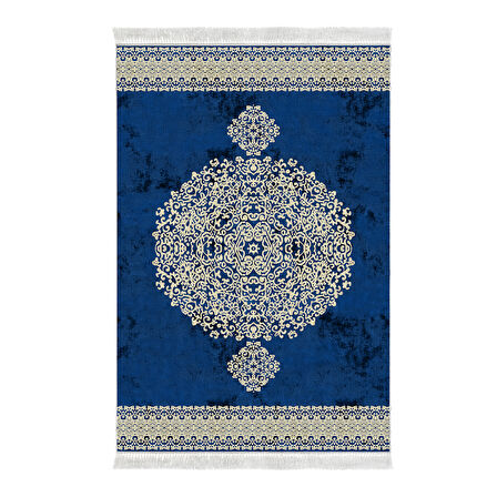 Alanur Yıldız Kaymaz Deri Tabanlı Saçaklı Dijital Halı