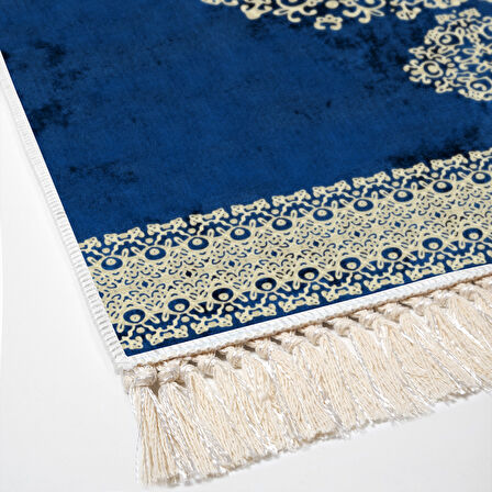 Alanur Yıldız Kaymaz Deri Tabanlı Saçaklı Dijital Halı