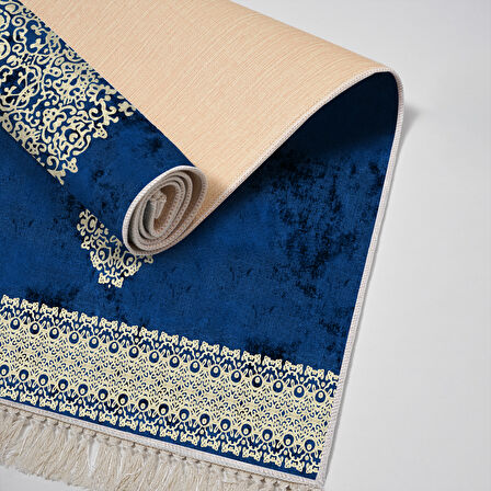 Alanur Yıldız Kaymaz Deri Tabanlı Saçaklı Dijital Halı