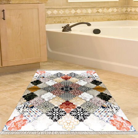 Eko Trend Djt Banyo Paspası Yıkanabilir Kaymaz Taban Mu120 Patchwork