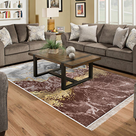 Alanur Star Pamuk Tabanlı Saçaklı Dijital Halı