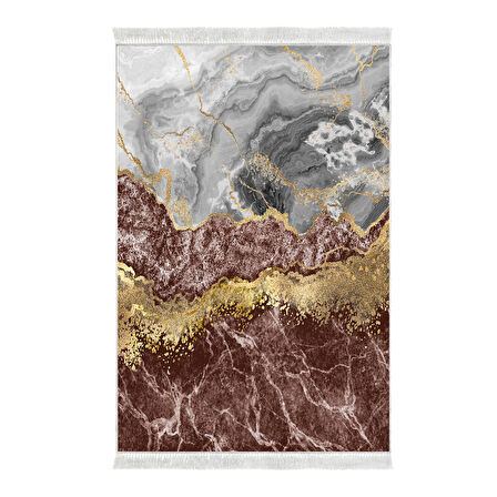 Alanur Star Pamuk Tabanlı Saçaklı Dijital Halı