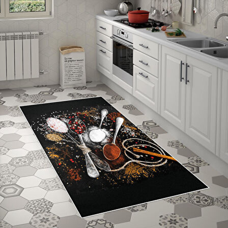 Alanur Trend Keçe Tabanlı Mutfak Halı Mu155