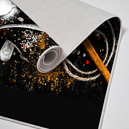 Alanur Trend Keçe Tabanlı Mutfak Halı Mu155