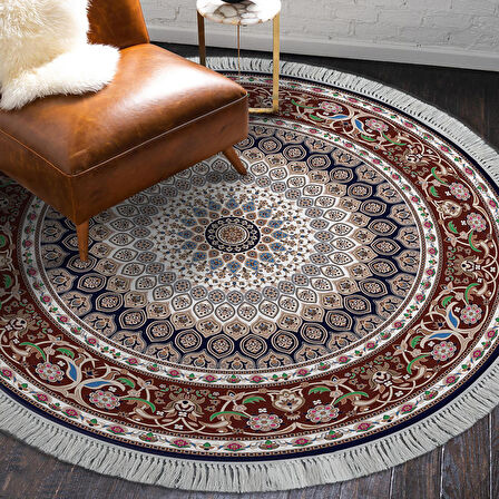 Alanur Star Pamuk Tabanlı Saçaklı Dijital Halı Oval