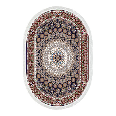 Alanur Star Pamuk Tabanlı Saçaklı Dijital Halı Oval