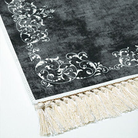 Alanur Star Kaymaz Pamuk Tabanlı Saçaklı Dijital Halı