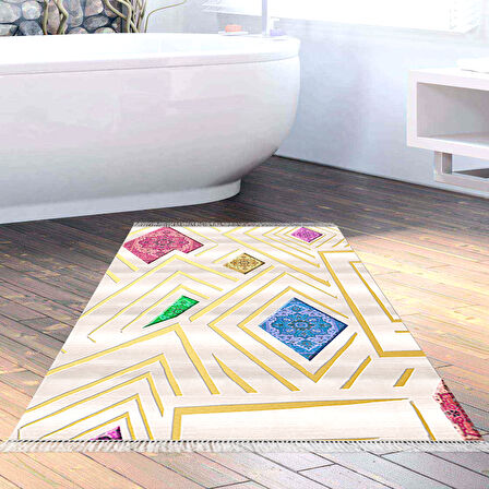 Eko Trend Djt Banyo Paspası Yıkanabilir Kaymaz Taban P1337 Modern