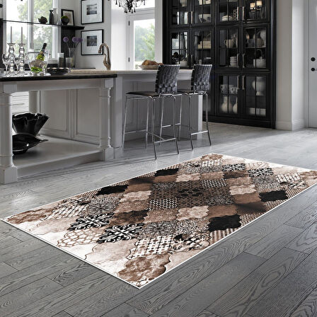 Alanur Trend Keçe Tabanlı Mutfak Halı Mu120