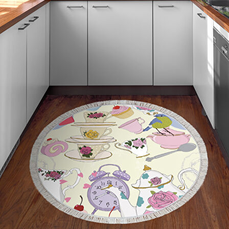 Alanur Trend Keçe Tabanlı Mutfak Halı Mu188