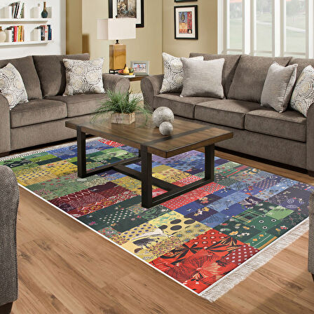 Eko Trend Djt Halı Yıkanabilir Kaymaz Taban Mu148 Patchwork