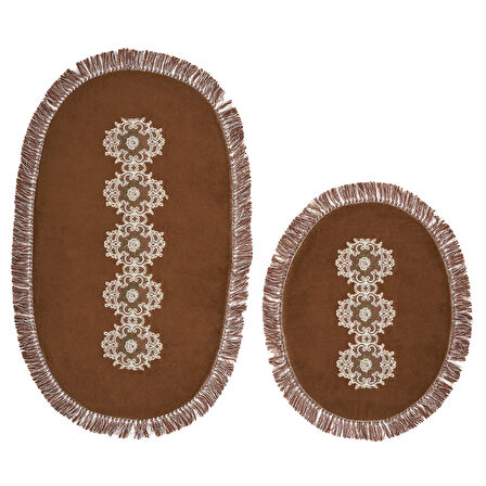 Eyfel Saçaklı Banyo Takımı 2 Pcs