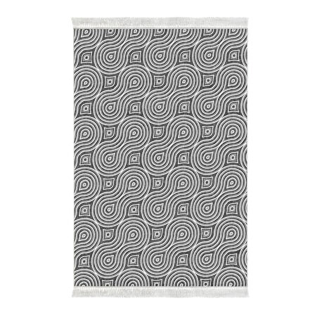 Alanur Yıldız Kaymaz Deri Tabanlı Saçaklı Dijital Halı