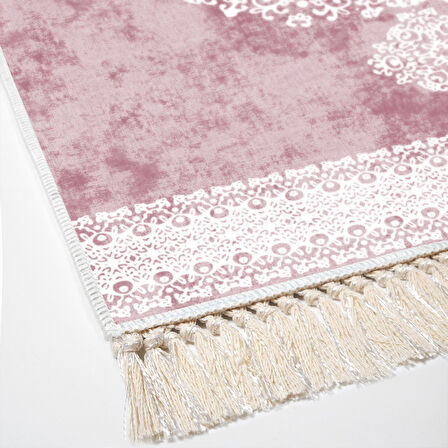 Alanur Yıldız Kaymaz Deri Tabanlı Saçaklı Dijital Halı