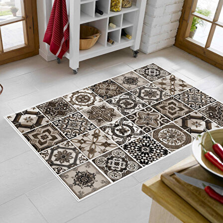 Alanur Trend Keçe Tabanlı Mutfak Halı Mu144