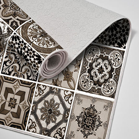 Alanur Trend Keçe Tabanlı Mutfak Halı Mu144