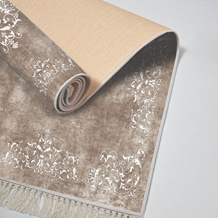 Alanur Yıldız Kaymaz Deri Tabanlı Saçaklı Dijital Halı