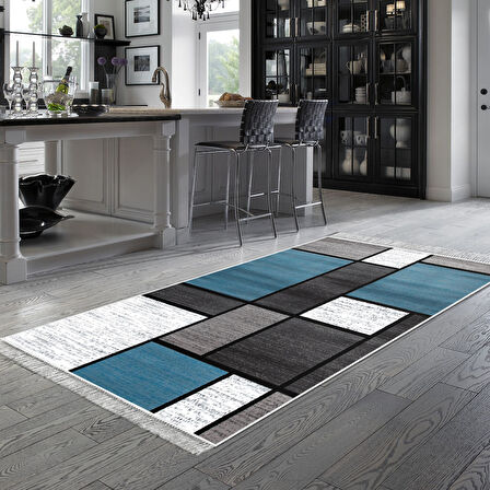 Eko Trend Djt Banyo Paspası Yıkanabilir Kaymaz Taban S5044 Geometrik