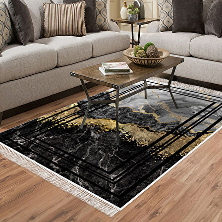 Alanur Star Pamuk Tabanlı Saçaklı Dijital Halı