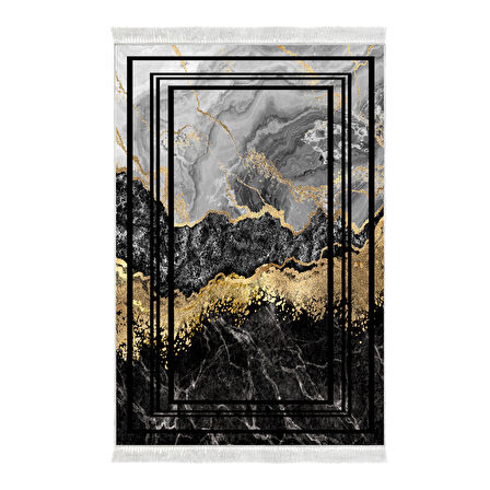 Alanur Star Pamuk Tabanlı Saçaklı Dijital Halı