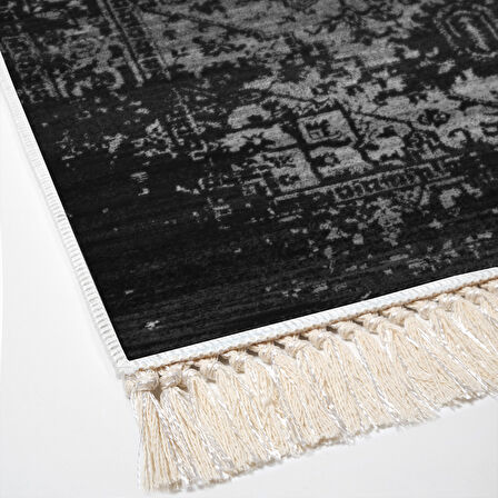 Alanur Star Kaymaz Pamuk Tabanlı Saçaklı Dijital Halı