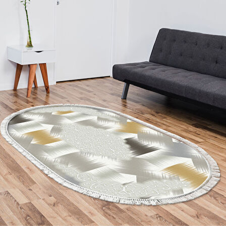 Eko Trend Djt Halı Yıkanabilir Kaymaz Taban S1030 Oval Modern
